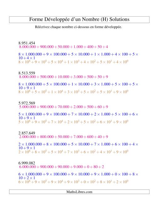 Écriture de nombres en forme dévoleppée 1.000.000 à 9.999.999 (version EU) (L)