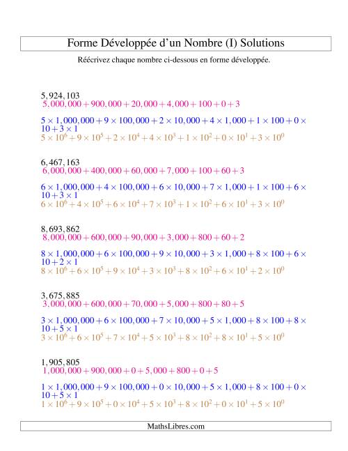 Écriture de nombres en forme dévoleppée 1,000,000 à 9,999,999 (version US) (M) page 2