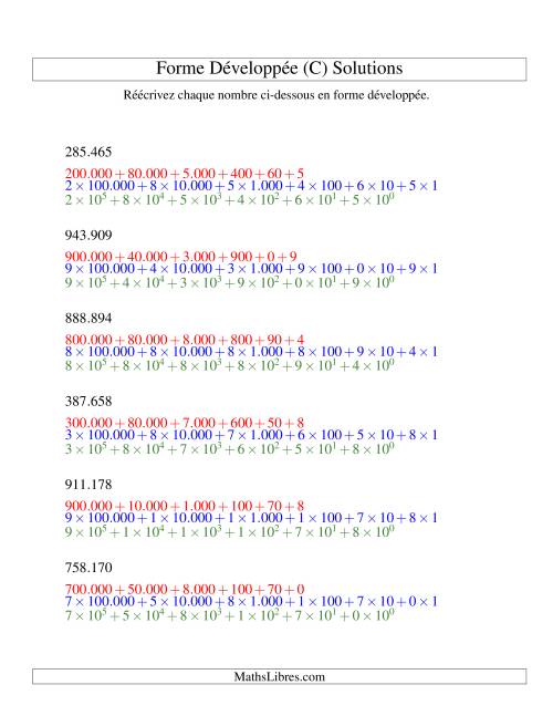 Écriture de nombres en forme dévoleppée 100.000 à 999.999 (version EU) (C) page 2
