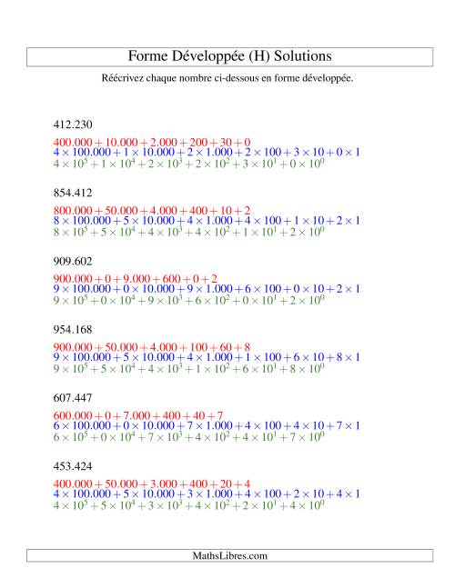 Écriture de nombres en forme dévoleppée 100.000 à 999.999 (version EU) (H) page 2