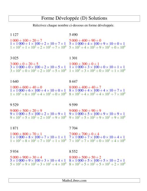 Écriture de nombres en forme dévoleppée 1 000 à 9 999 (version SI) (D) page 2
