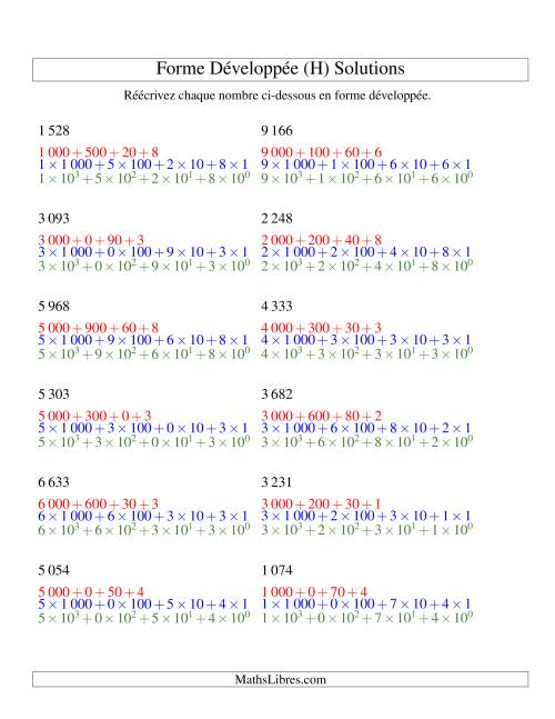 Écriture de nombres en forme dévoleppée 1 000 à 9 999 (version SI) (H) page 2