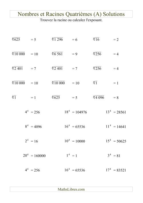 Nombres et racines quatrièmes (A) page 2