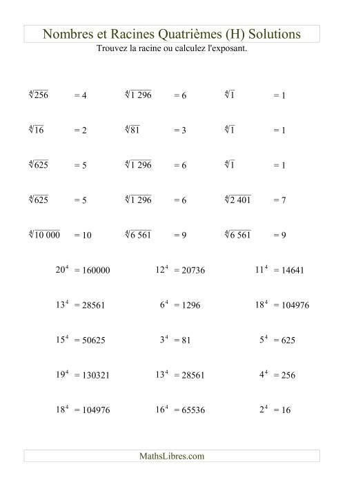 Nombres et racines quatrièmes (H) page 2