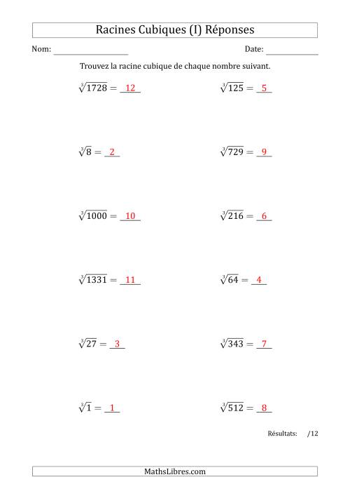 Racines Cubiques de 1 à 12 (I) page 2