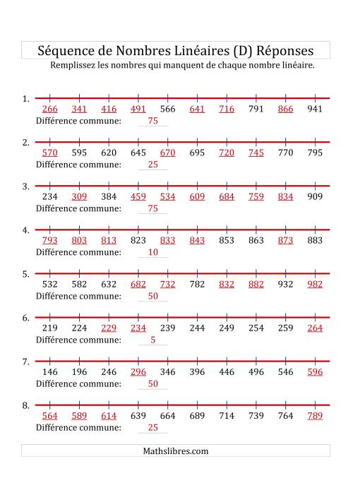 Séquence Personnalisée de Nombres Linéaires Croissants (De 100 à 1 000) (D) page 2
