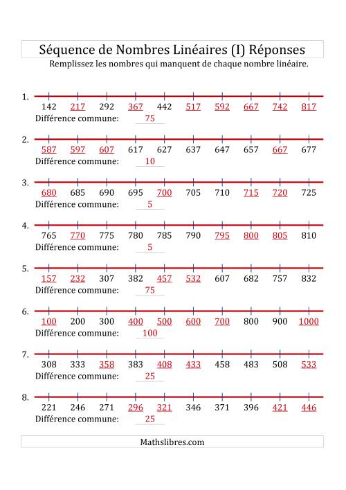 Séquence Personnalisée de Nombres Linéaires Croissants (De 100 à 1 000) (I) page 2