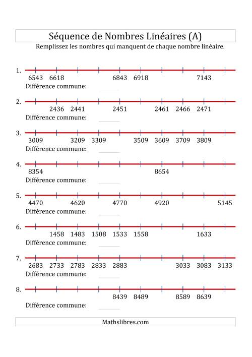 Séquence Personnalisée de Nombres Linéaires Croissants (Maximum 10 000) (A)