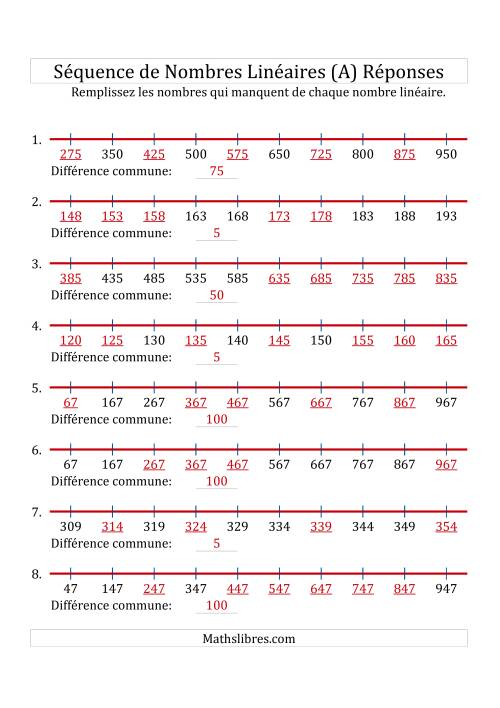 Séquence Personnalisée de Nombres Linéaires Croissants (Maximum 1 000) (A) page 2