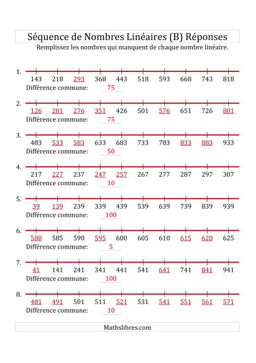 Séquence Personnalisée de Nombres Linéaires Croissants (Maximum 1 000) (B) page 2