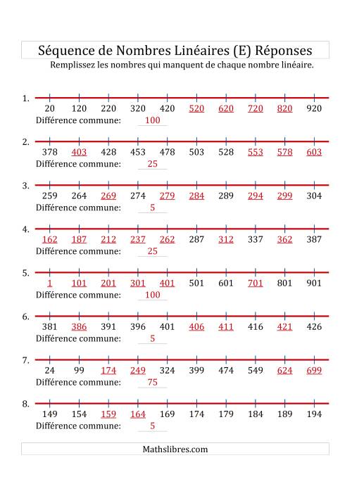 Séquence Personnalisée de Nombres Linéaires Croissants (Maximum 1 000) (E) page 2