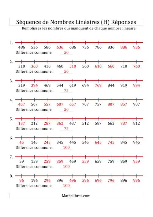 Séquence Personnalisée de Nombres Linéaires Croissants (Maximum 1 000) (H) page 2