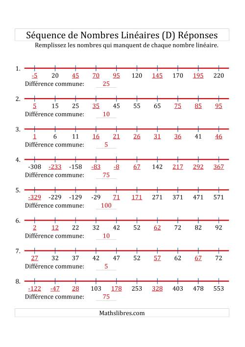 Séquence Personnalisée de Nombres Linéaires Croissants (Maximum 100) (D) page 2
