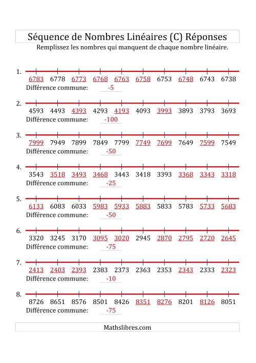 Séquence Personnalisée de Nombres Linéaires Décroissants (Maximum 10 000) (C) page 2