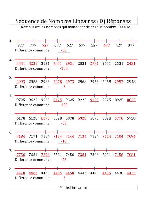 Séquence Personnalisée de Nombres Linéaires Décroissants (Maximum 10 000) (D) page 2