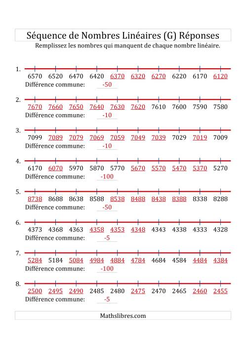 Séquence Personnalisée de Nombres Linéaires Décroissants (Maximum 10 000) (G) page 2