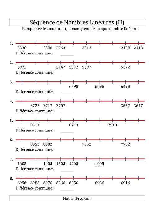 Séquence Personnalisée de Nombres Linéaires Décroissants (Maximum 10 000) (H)