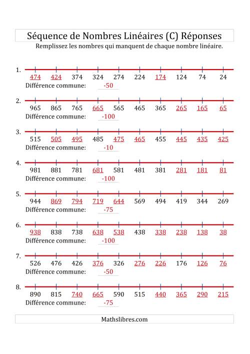 Séquence Personnalisée de Nombres Linéaires Décroissants (Maximum 1 000) (C) page 2