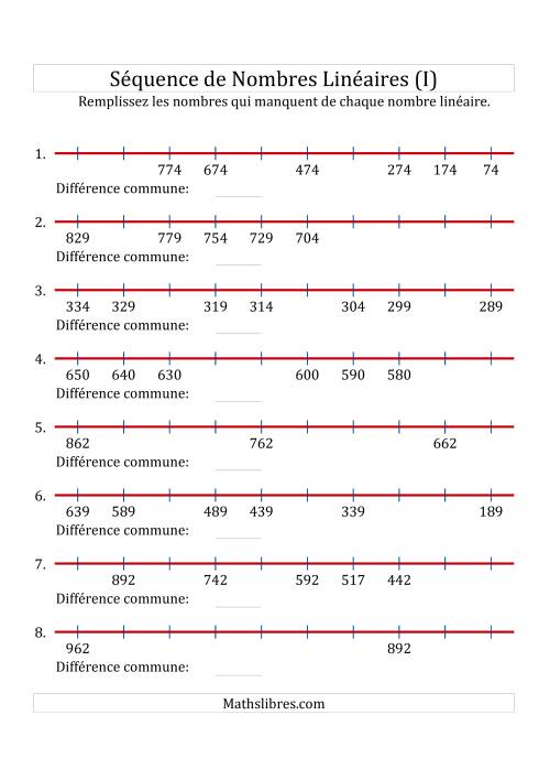 Séquence Personnalisée de Nombres Linéaires Décroissants (Maximum 1 000) (I)