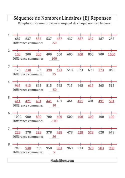 Séquence Personnalisée de Nombres Linéaires Croissants & Décroissants (De 100 à 1 000) (E) page 2