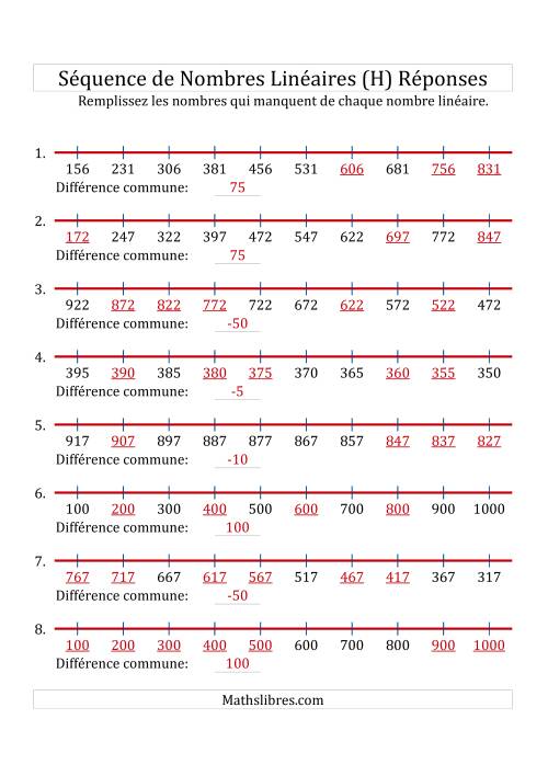 Séquence Personnalisée de Nombres Linéaires Croissants & Décroissants (De 100 à 1 000) (H) page 2