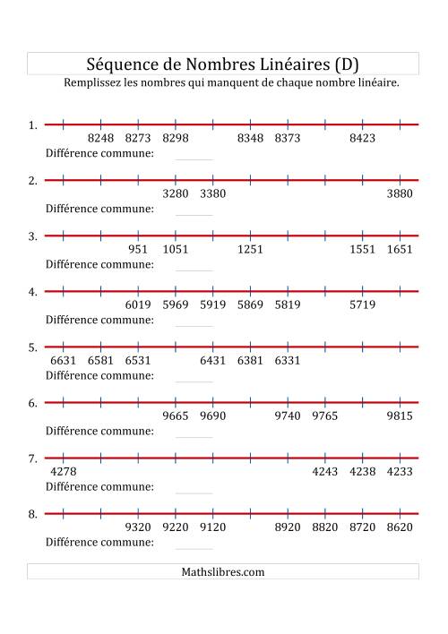 Séquence Personnalisée de Nombres Linéaires Croissants & Décroissants (Maximum 10 000) (D)
