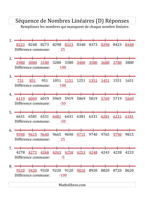 Séquence Personnalisée de Nombres Linéaires Croissants & Décroissants (Maximum 10 000) (D) page 2