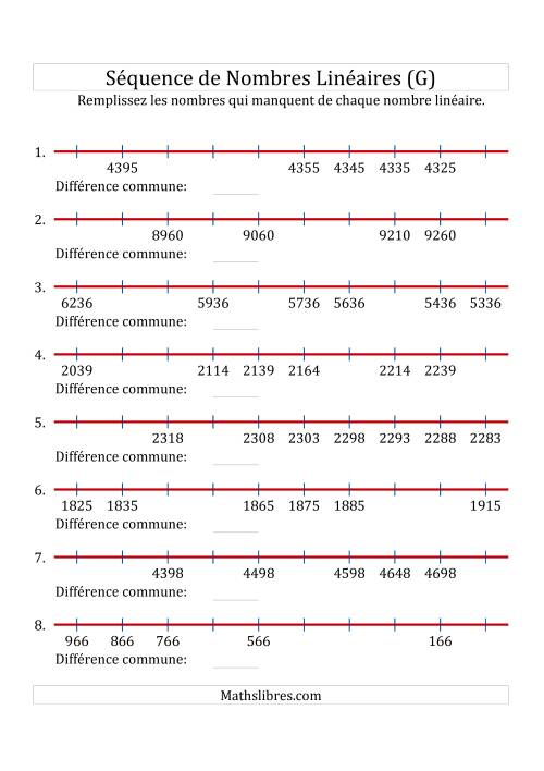 Séquence Personnalisée de Nombres Linéaires Croissants & Décroissants (Maximum 10 000) (G)