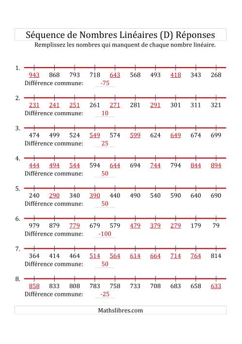 Séquence Personnalisée de Nombres Linéaires Croissants & Décroissants (Maximum 1 000) (D) page 2
