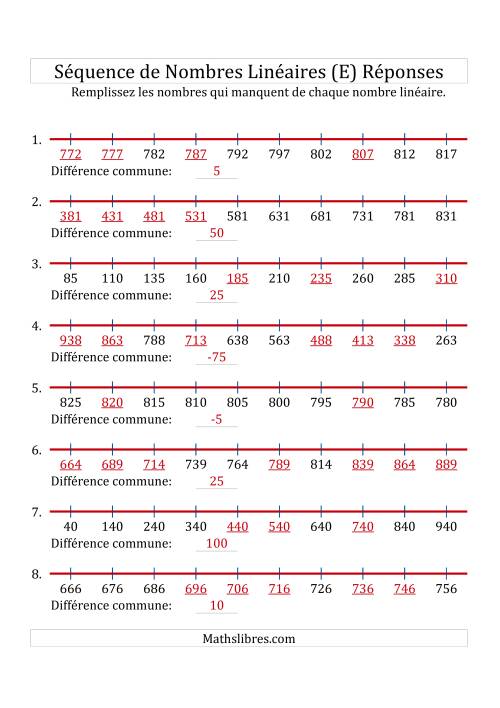 Séquence Personnalisée de Nombres Linéaires Croissants & Décroissants (Maximum 1 000) (E) page 2