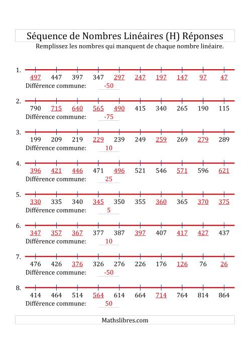 Séquence Personnalisée de Nombres Linéaires Croissants & Décroissants (Maximum 1 000) (H) page 2