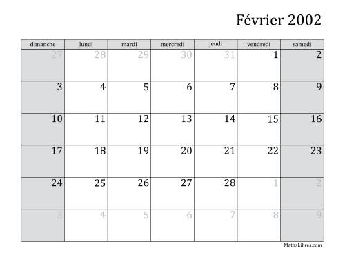 Calendrier Mensuel 2002 (A) page 2