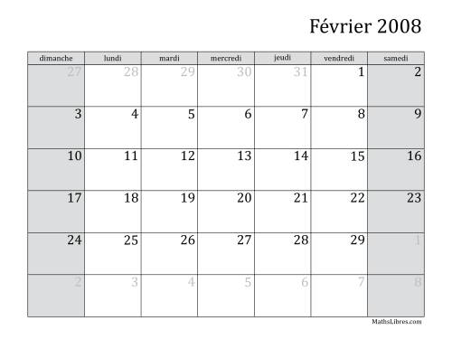 Calendrier Mensuel 2008 (A) page 2