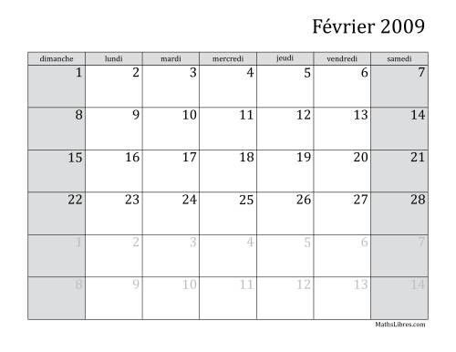 Calendrier Mensuel 2009 (A) page 2