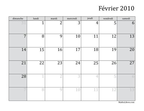 Calendrier Mensuel 2010 (A) page 2