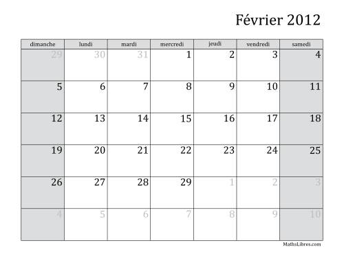 Calendrier Mensuel 2012 (A) page 2