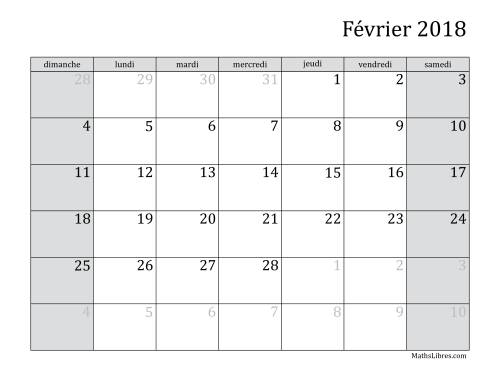 Calendrier Mensuel 2018 (A) page 2