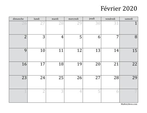 Calendrier Mensuel 2020 (A) page 2