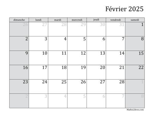 Calendrier Mensuel 2025 (A) page 2