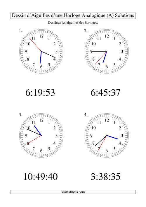 Dessin d'Aiguiles sur Une Horloge Analogique avec 1 Seconde d'Intervalle (Grand Format) (Grand Format) page 2