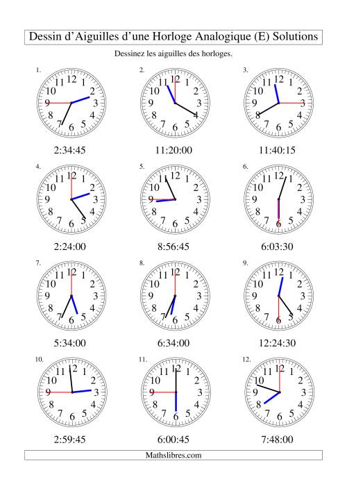 Dessin d'Aiguiles sur Une Horloge Analogique avec 15 Secondes d'Intervalle (E) page 2