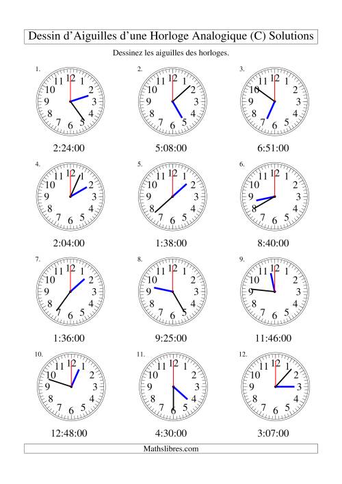 Dessin d'Aiguiles sur Une Horloge Analogique avec 60 Secondes d'Intervalle (C) page 2