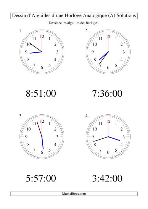 Dessin d'Aiguiles sur Une Horloge Analogique avec 60 Secondes d'Intervalle (Grand Format) (Grand Format) page 2