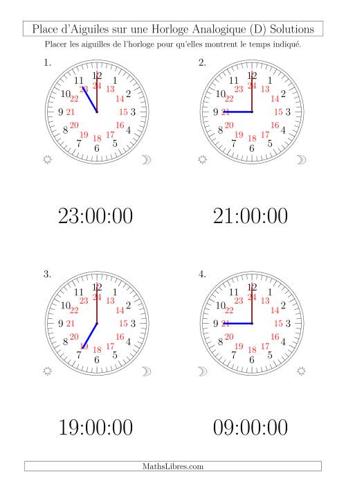 Place d'Aiguiles sur Une Horloge Analogique avec 60 Minutes  & Secondes d'Intervalle (12 Horloges) (D) page 2