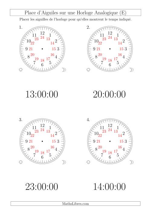 Place d'Aiguiles sur Une Horloge Analogique avec 60 Minutes  & Secondes d'Intervalle (12 Horloges) (E)