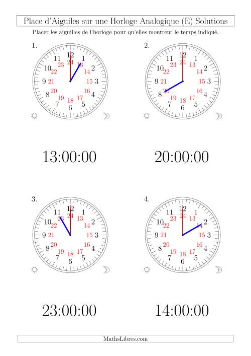 Place d'Aiguiles sur Une Horloge Analogique avec 60 Minutes  & Secondes d'Intervalle (12 Horloges) (E) page 2