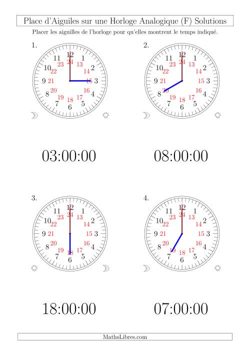 Place d'Aiguiles sur Une Horloge Analogique avec 60 Minutes  & Secondes d'Intervalle (12 Horloges) (F) page 2