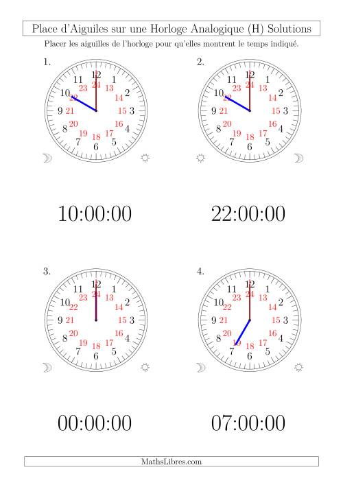 Place d'Aiguiles sur Une Horloge Analogique avec 60 Minutes  & Secondes d'Intervalle (12 Horloges) (H) page 2