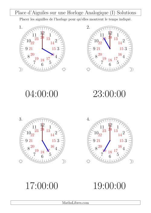 Place d'Aiguiles sur Une Horloge Analogique avec 60 Minutes  & Secondes d'Intervalle (12 Horloges) (I) page 2