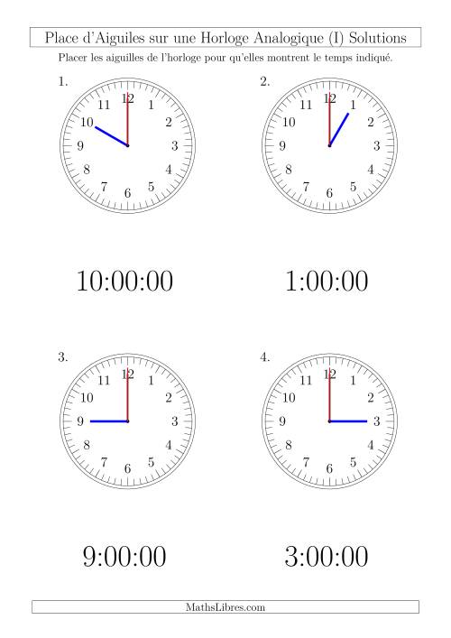 Place d'Aiguiles sur Une Horloge Analogique avec 60 Minutes  & Secondes d'Intervalle (4 Horloges) (I) page 2